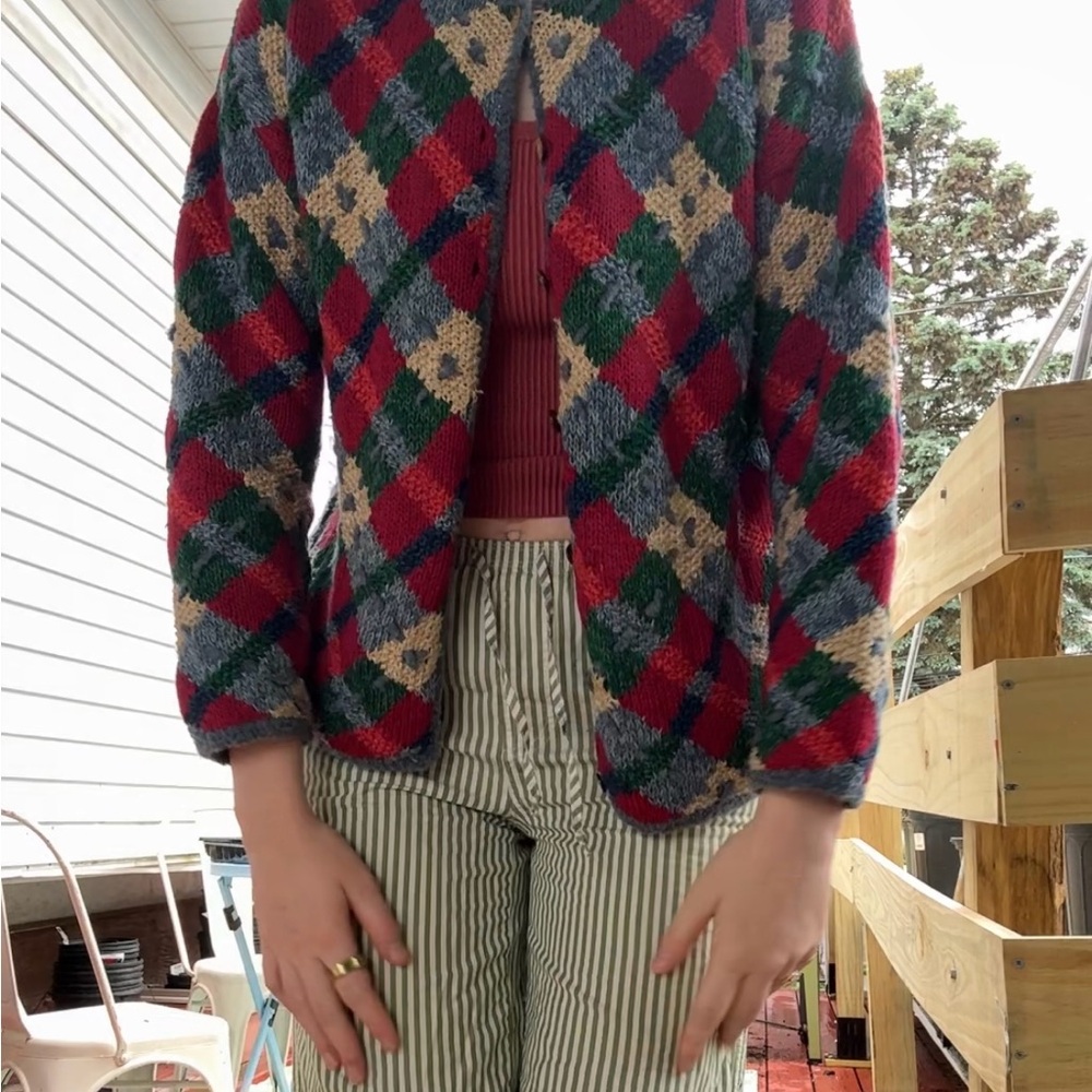 Hand knit northern isles vintage cardigan